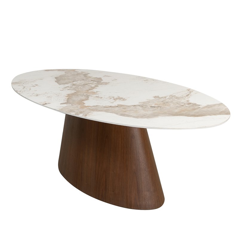Ellipse Eettafel Keramisch Marmer 1 Ellipse Eettafel Keramisch Marmer