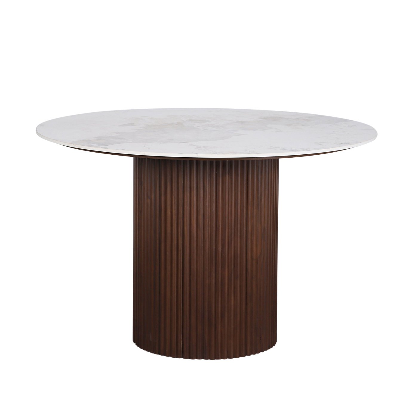 Urban Chique Ronde Tafel Keramisch Marmer / Walnootfineer 1 Urban Chique Ronde Tafel Keramisch Marmer / Walnootfineer