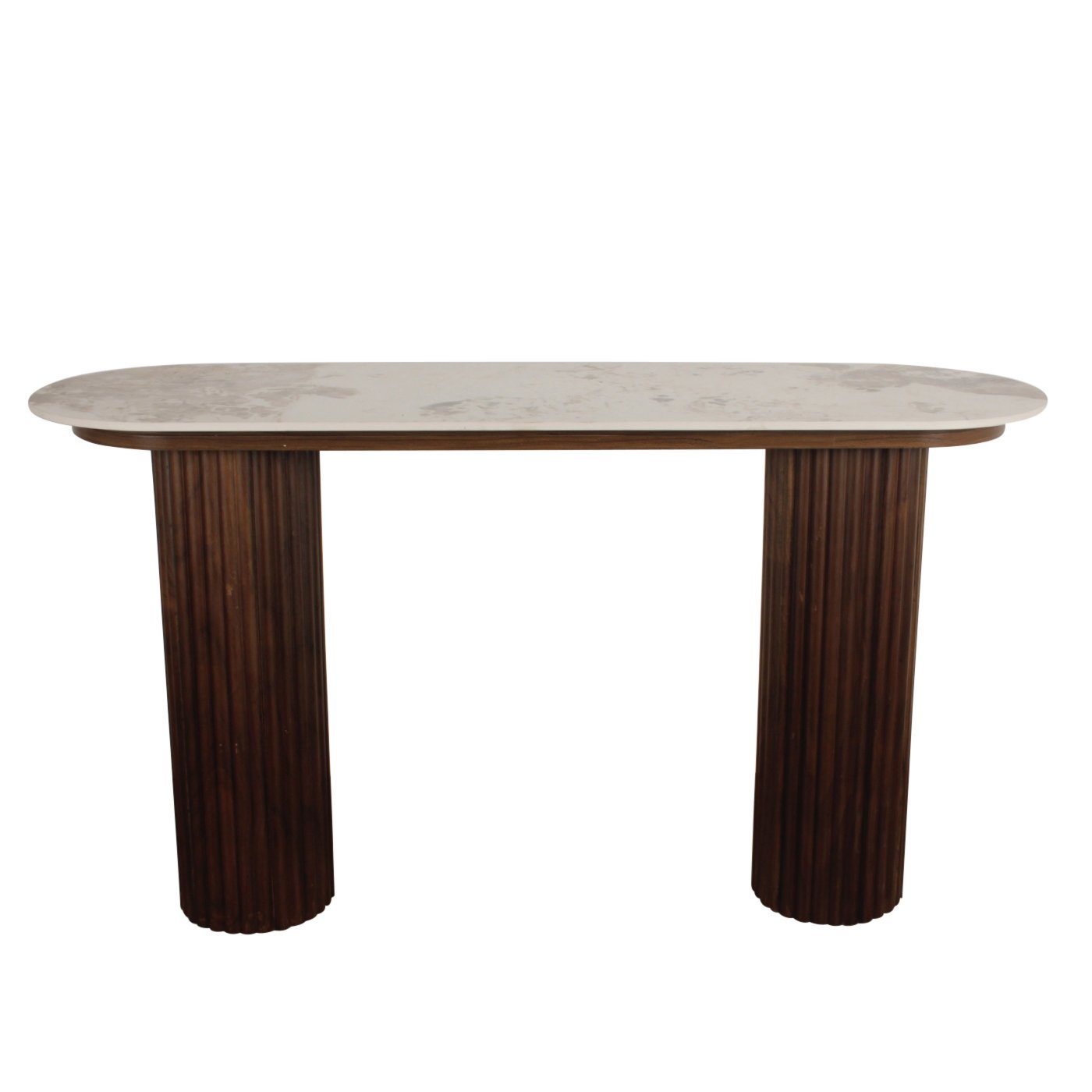 Urban Chique Bijzettafel Keramisch Marmer / Walnootfineer 2 Urban Chique Bijzettafel Keramisch Marmer / Walnootfineer - Afbeelding 2