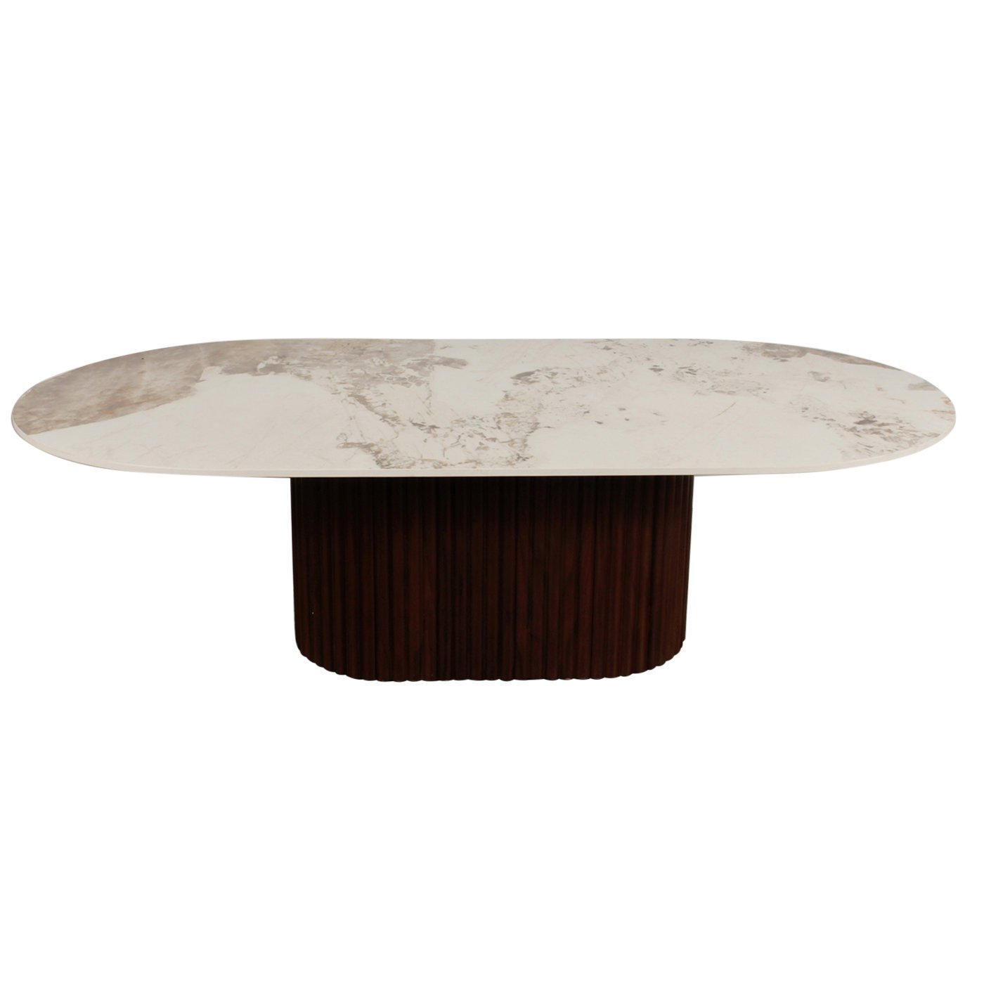 Urban Chique Salontafel Keramisch Marmer / Walnootfineer 2 Urban Chique Salontafel Keramisch Marmer / Walnootfineer - Afbeelding 2