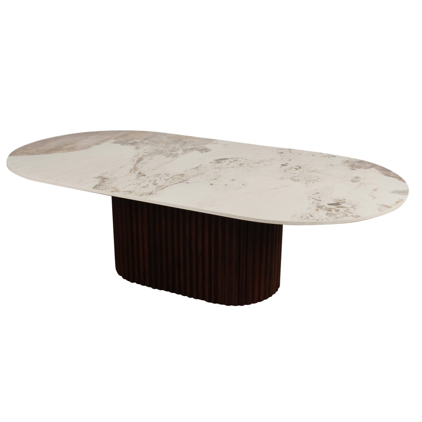 Urban Chique Salontafel Keramisch Marmer / Walnootfineer 1 Urban Chique Salontafel Keramisch Marmer / Walnootfineer
