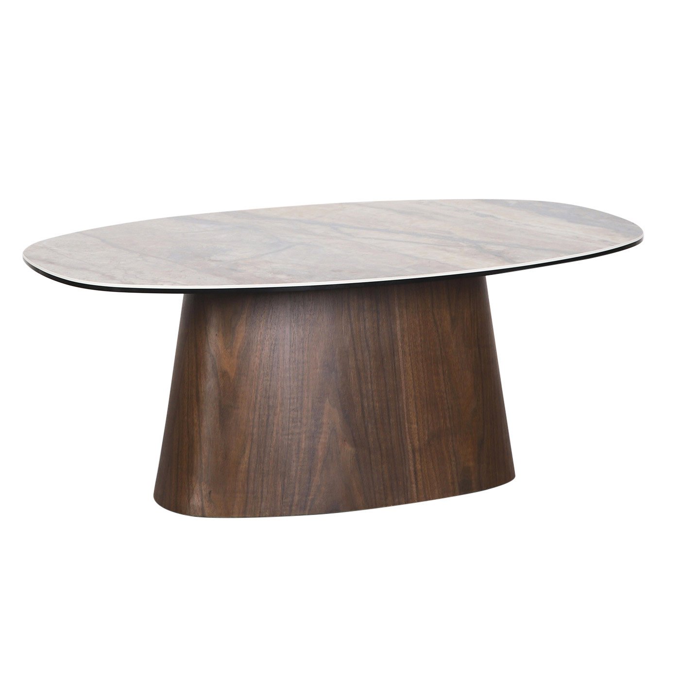 Deense Salontafel Keramisch Onyx / Walnootfineer 2 Deense Salontafel Keramisch Onyx / Walnootfineer - Afbeelding 2