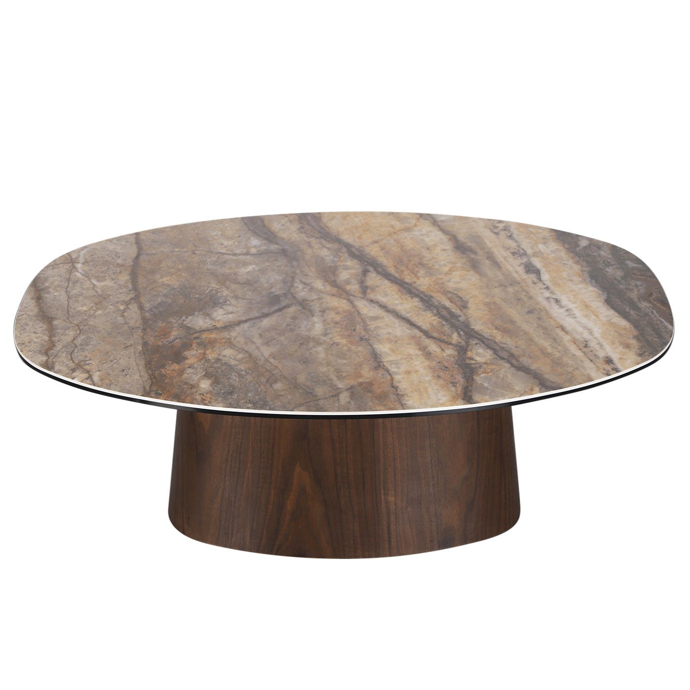 Deense Salontafel Keramisch Onyx / Walnootfineer 3 Deense Salontafel Keramisch Onyx / Walnootfineer - Afbeelding 3