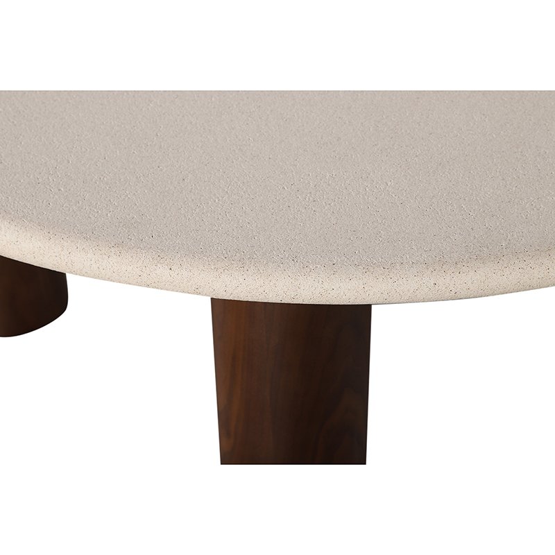 Japandi Lage Eettafel Microcement / Walnootfineer 2 Japandi Lage Eettafel Microcement / Walnootfineer - Afbeelding 2