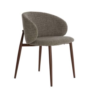 ALUKO eetkamerstoel van Light & Living in grijs bruin met armleuningen en houtlook onderstel