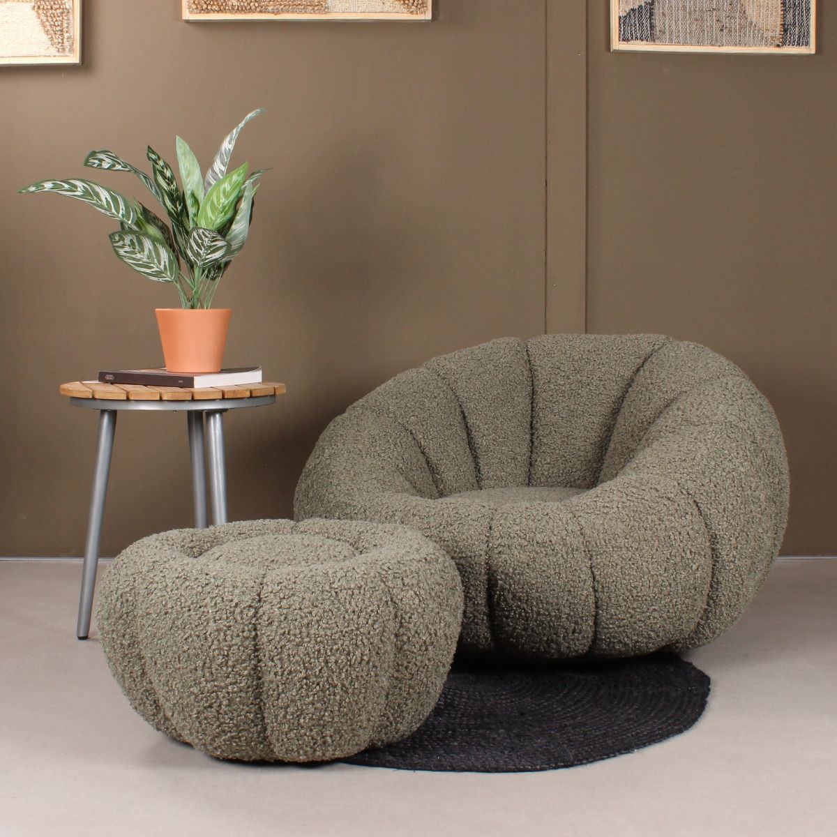 Olivia DLX fauteuil teddy - groen 1 Olivia DLX fauteuil teddy - groen